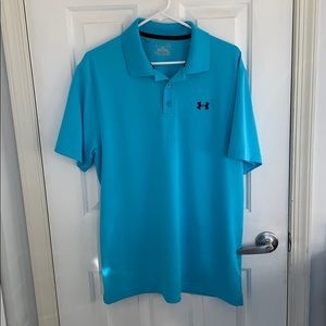 Men’s short sleeve Under Armour blue polo size L
